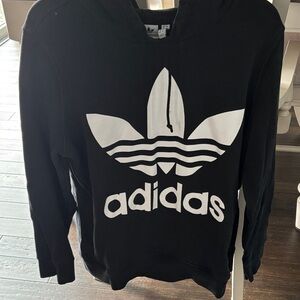 Adidas Black and White Trefoil Hoodie